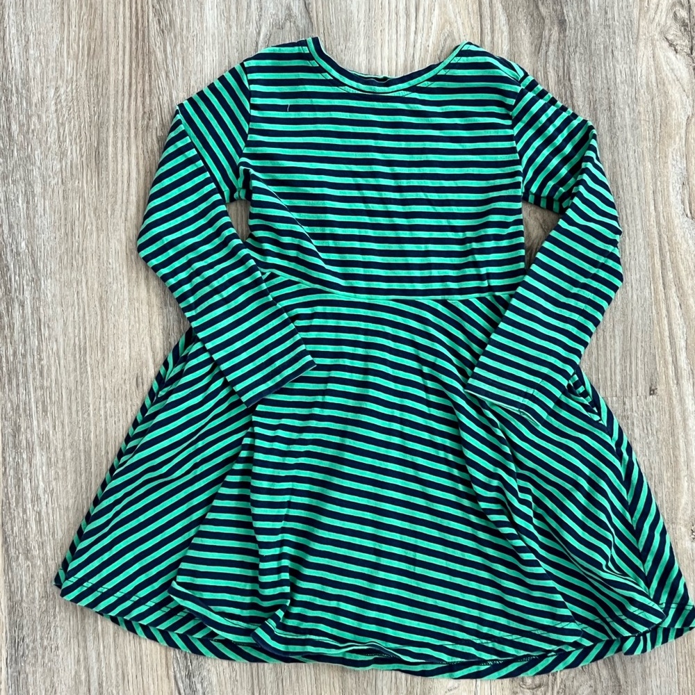 Primary Green and Navy Striped Dress
